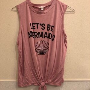 Pink Let’s be Mermaids tank top